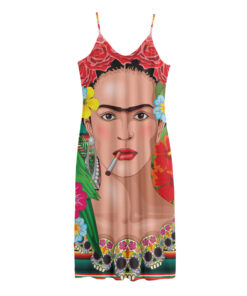 Frida Kahlo Serape Print Jersey Midi Cami Dress