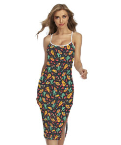 Mexico Cinco de Mayo Pattern Print Cross Back Cami Dress