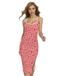Zombie Brain Print Cross Back Cami Dress