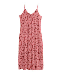 Zombie Brain Print Jersey Midi Cami Dress