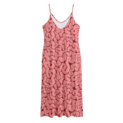 Zombie Brain Print Jersey Midi Cami Dress