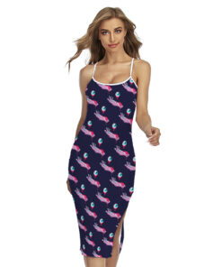 Zombie Eyeball Pattern Print Cross Back Cami Dress