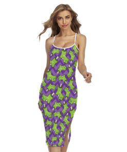 Zombie Foot Pattern Print Cross Back Cami Dress