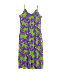 Zombie Foot Pattern Print Jersey Midi Cami Dress